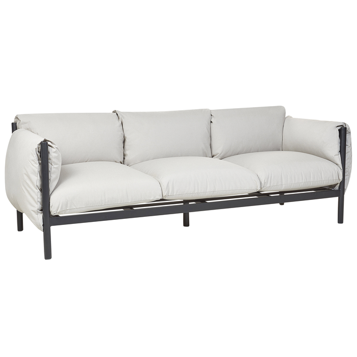 Beliani - ESPERIA - Tuinbank 3-zits - Lichtgrijs - Aluminium