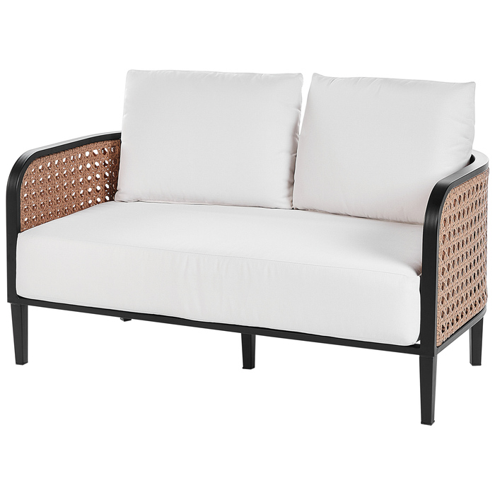 Beliani - MONTEFALCO - Tuinbank 2-zits - Wit - Aluminium