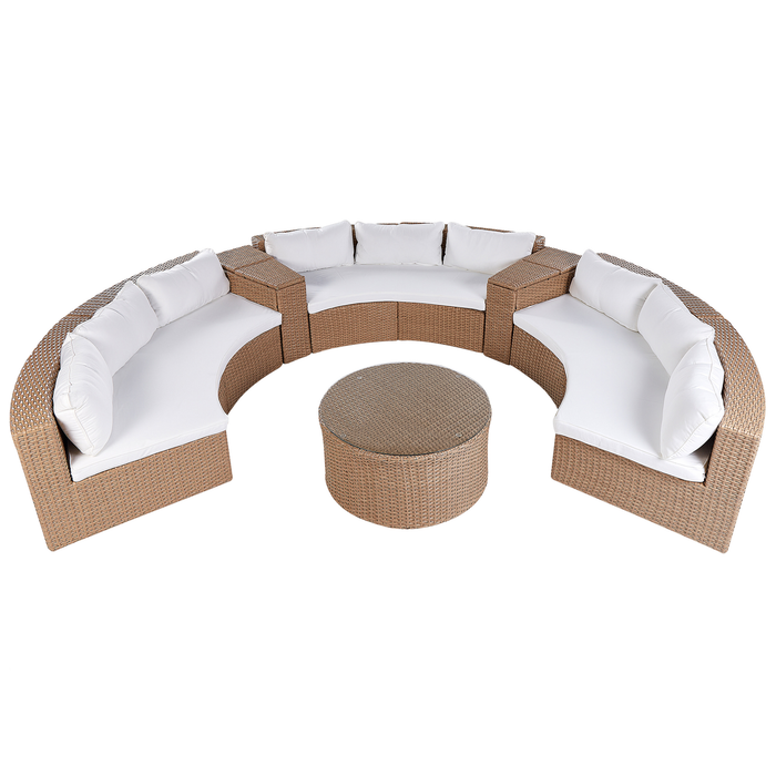 Beliani - SEVERO - Loungeset voor 9 - Zandbeige - PE rotan