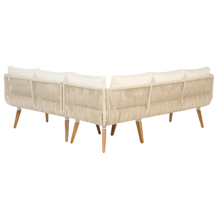 Beliani - ALCAMO - Loungeset voor 5 - Beige - Acaciahout