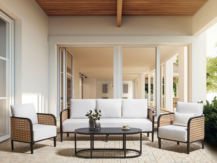 Beliani - MONTEFALCO - Loungeset 5-zits - Wit - Aluminium