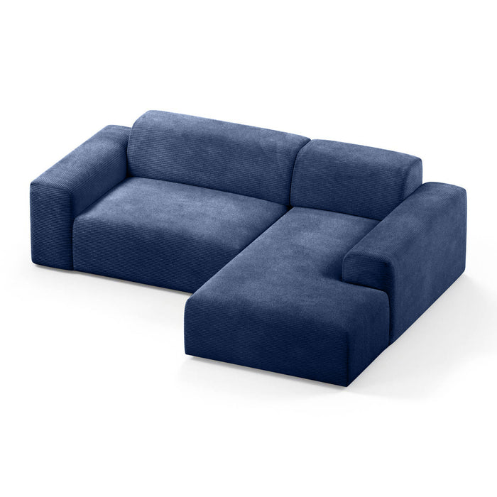 NADUVI Collection Nina Hoekbank Rechts - Ribstof - Donkerblauw