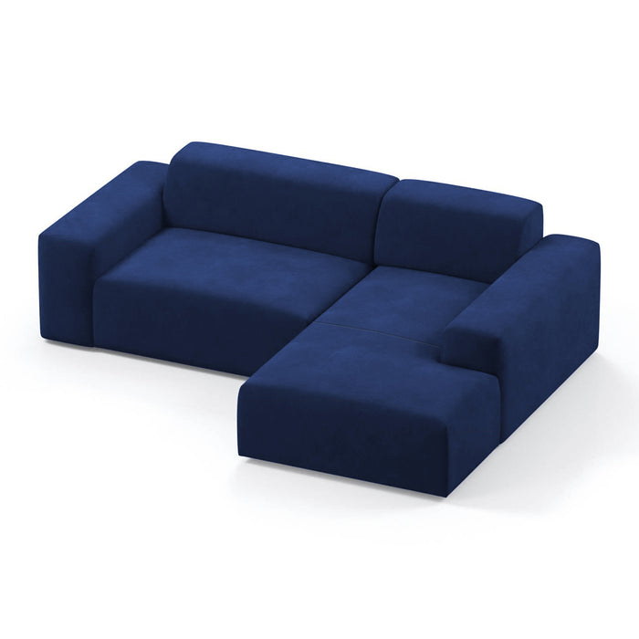 NADUVI Collection Nina Hoekbank Rechts - Velvet - Blauw