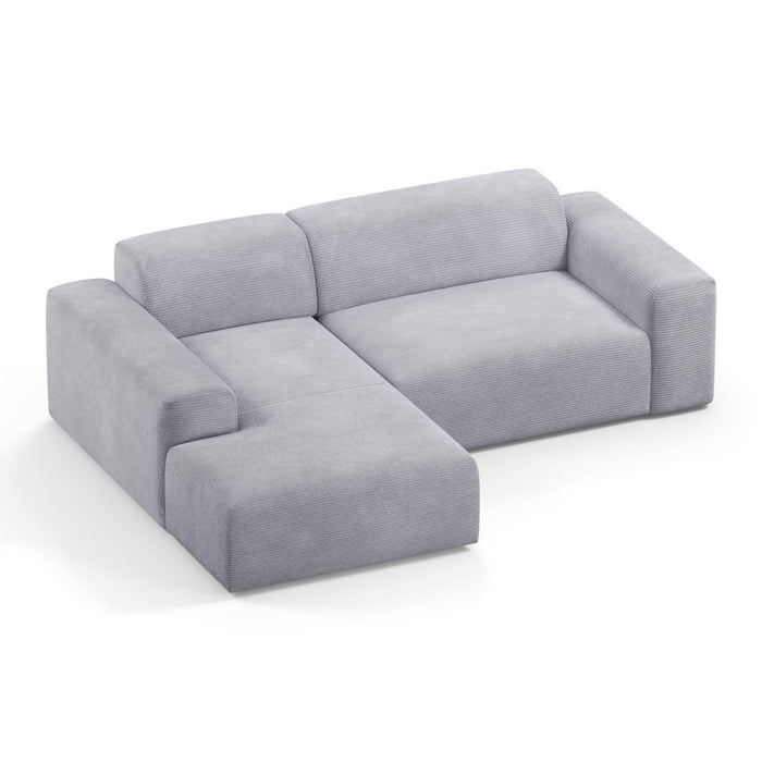 NADUVI Collection Nina Hoekbank Links - Ribstof - Lichtgrijs