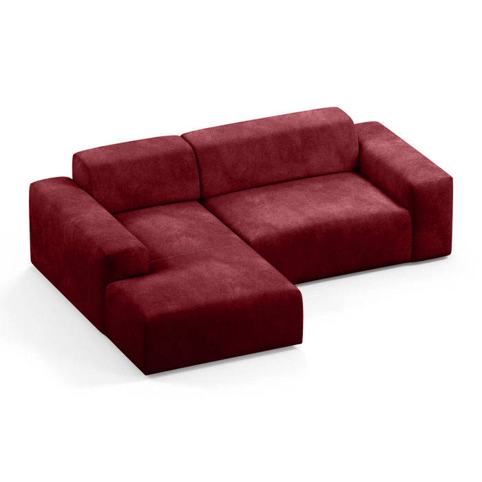 NADUVI Collection Nina Hoekbank Links - Velvet - Bordeauxrood