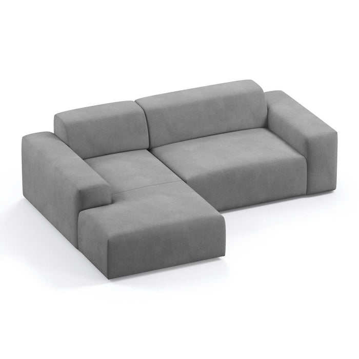 NADUVI Collection Nina Hoekbank Links - Velvet - Lichtgrijs