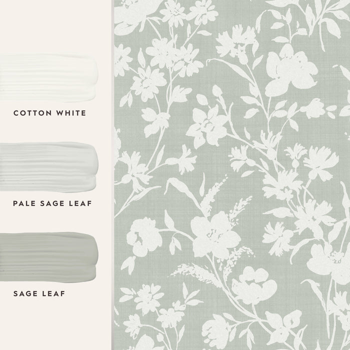 Laura Ashley Rye Behang - Bloemen - 10mx52cm - Groen