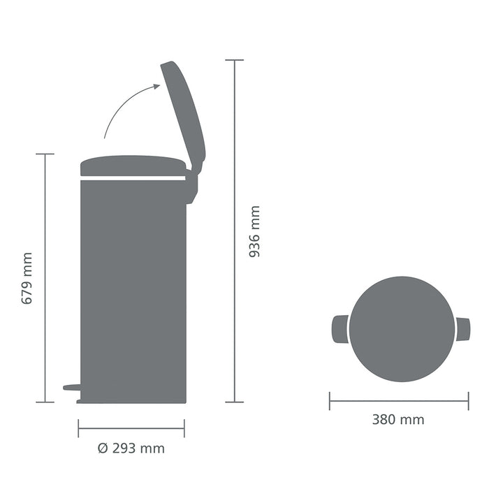 Brabantia NewIcon Pedaalemmer 30 L - Satin Taupe