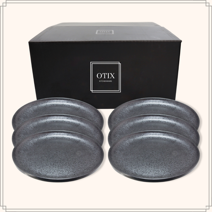 OTIX Dinerbord Zwart 6 stuks Aardewerk 26cm HOLLY