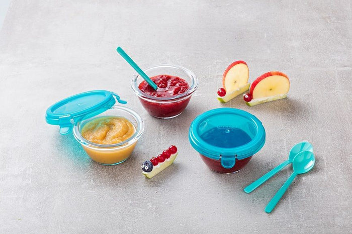 Pyrex - Baby Voedselcontainer, Rond, 0.2 L, Glas, Blauw - Pyrex | My F