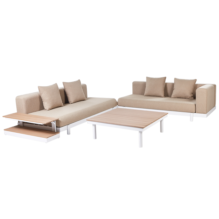 Beliani - MISSANELLO - Loungeset - Beige - Aluminium|Polyester
