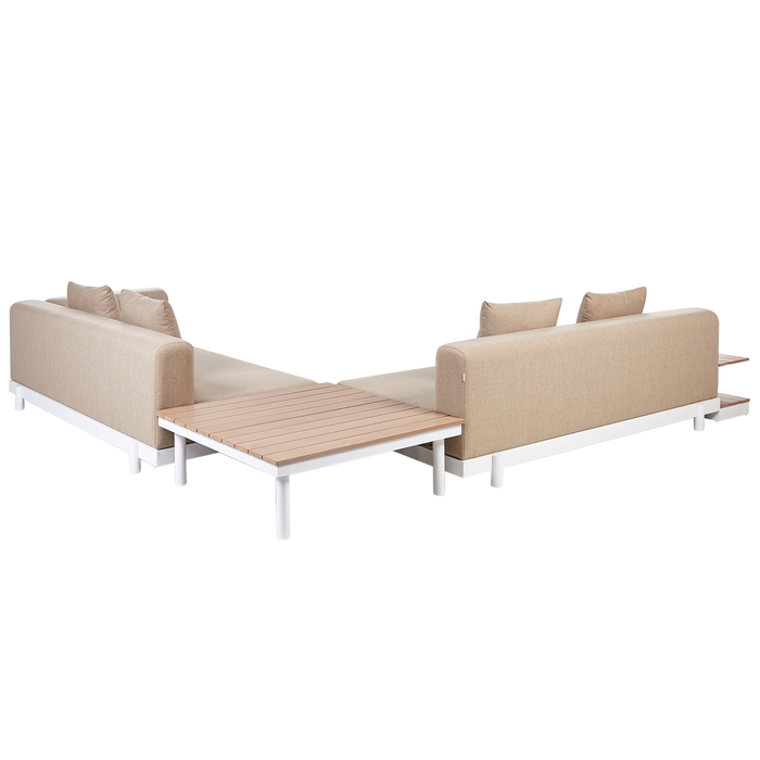 Beliani - MISSANELLO - Loungeset - Beige - Aluminium|Polyester