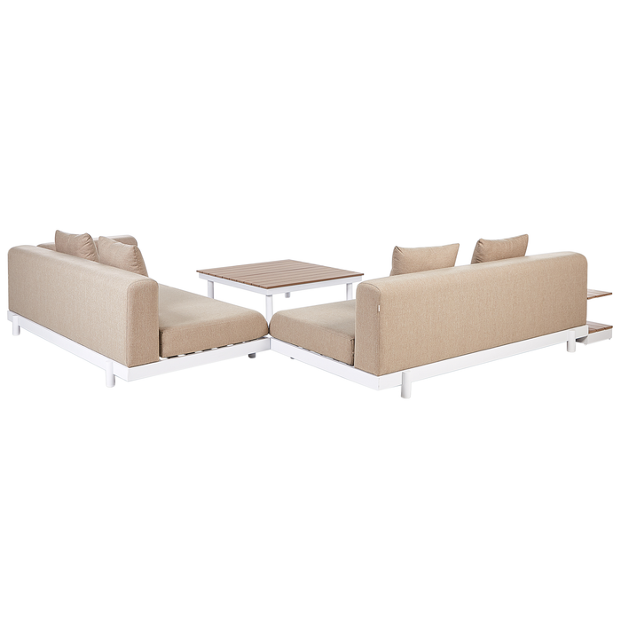 Beliani - MISSANELLO - Loungeset - Beige - Aluminium|Polyester