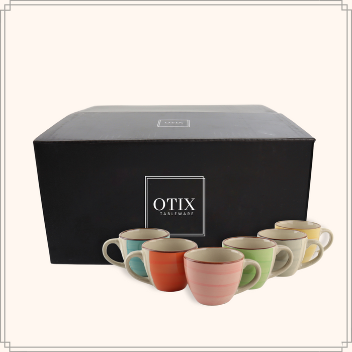 OTIX Espresso kopjes Koffiekopjes set van 6 Koffietassen Meerdere k...