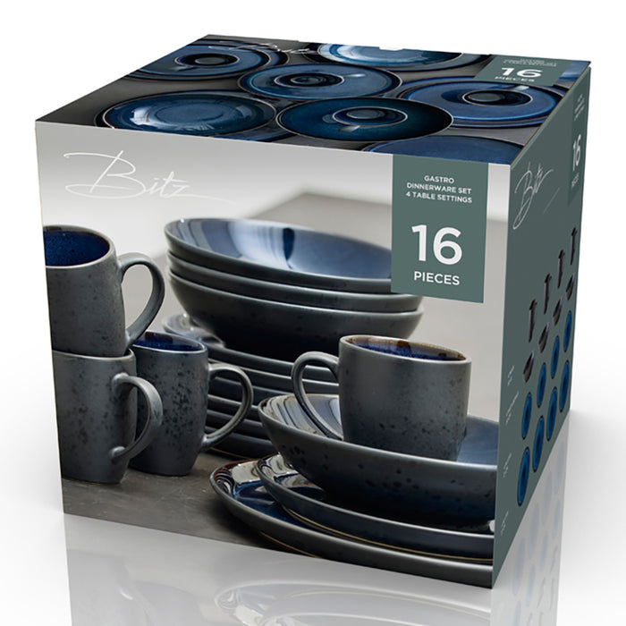 Bitz Gastro Serviesset 16-delig - Blauw