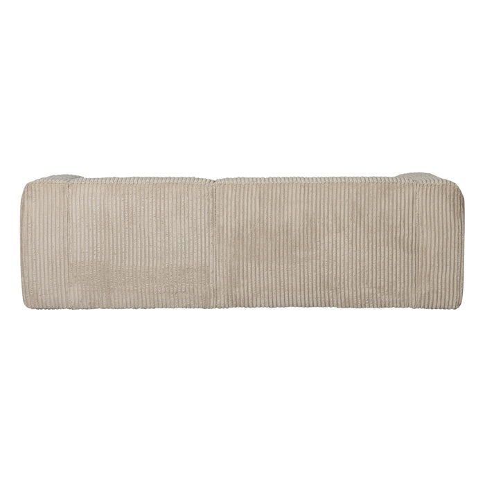 WOOOD Bean Hoekbank met Chaise Longue Rechts - Ribstof - Travertin