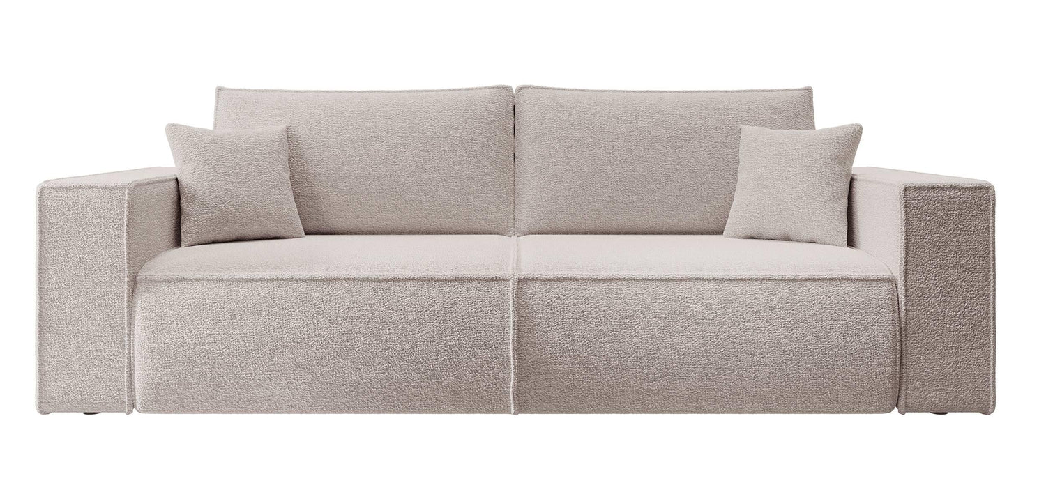NADUVI Collection Galine 3-zitsbank met Slaapfunctie - Boucle - Crème