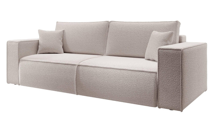 NADUVI Collection Galine 3-zitsbank met Slaapfunctie - Boucle - Crème