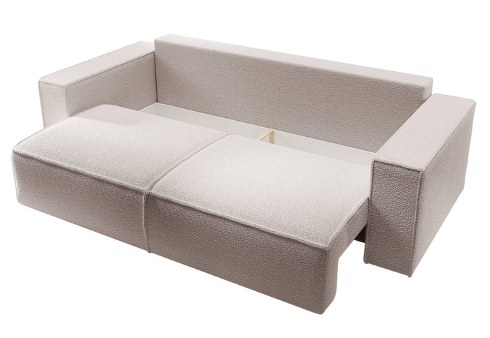 NADUVI Collection Galine 3-zitsbank met Slaapfunctie - Boucle - Crème