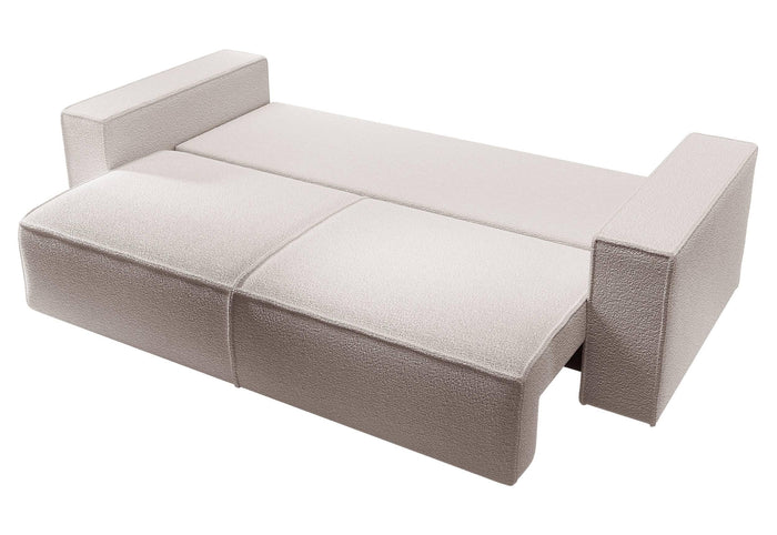 NADUVI Collection Galine 3-zitsbank met Slaapfunctie - Boucle - Crème
