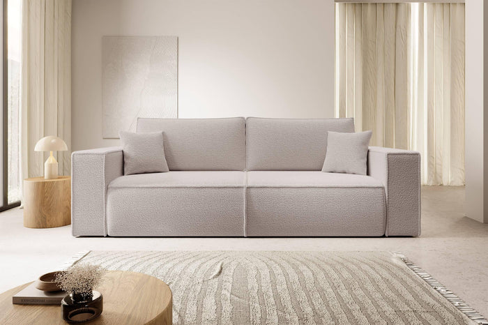 NADUVI Collection Galine 3-zitsbank met Slaapfunctie - Boucle - Crème