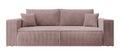 NADUVI Collection Galine 3-zitsbank met Slaapfunctie - Ribstof - Roze