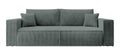 NADUVI Collection Galine 3-zitsbank met Slaapfunctie - Ribstof - Donkergrijs