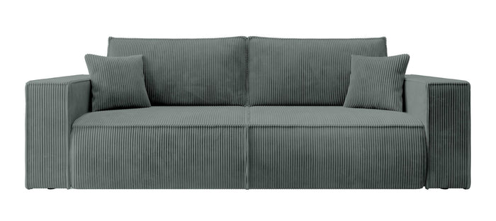 NADUVI Collection Galine 3-zitsbank met Slaapfunctie - Ribstof - Donkergrijs