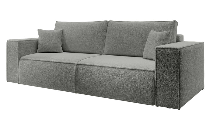NADUVI Collection Galine 3-zitsbank met Slaapfunctie - Bouclé - Grijs