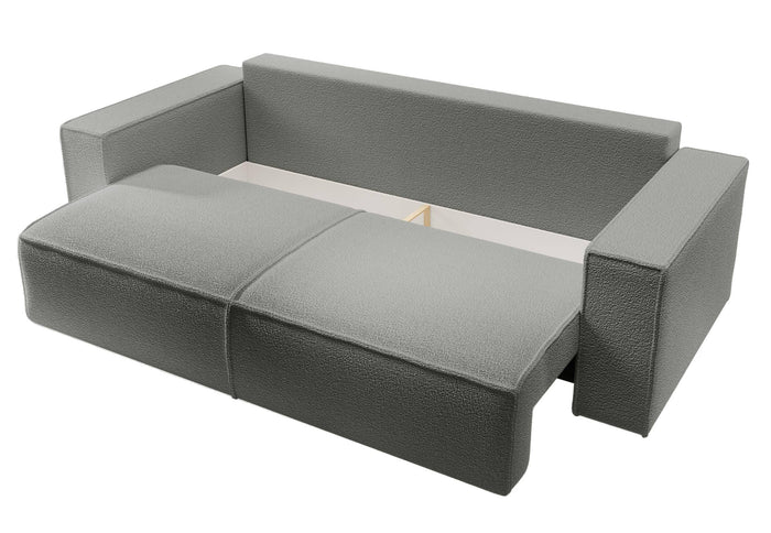 NADUVI Collection Galine 3-zitsbank met Slaapfunctie - Bouclé - Grijs