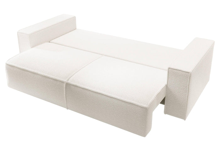 NADUVI Collection Galine 3-zitsbank met Slaapfunctie - Bouclé - Wit