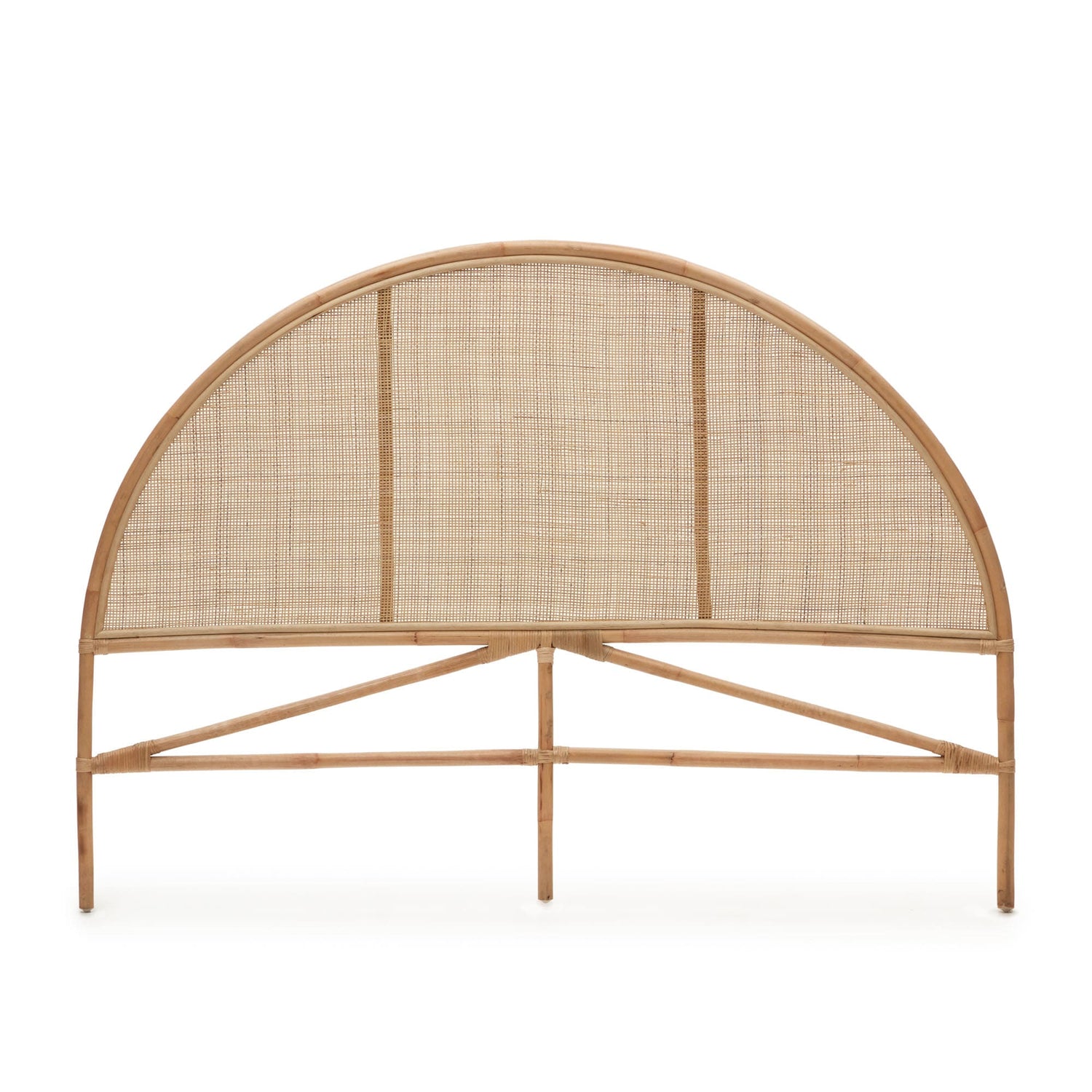Kave Home - Quiterie rond rotan hoofdeinde met natuurlijke afwerking