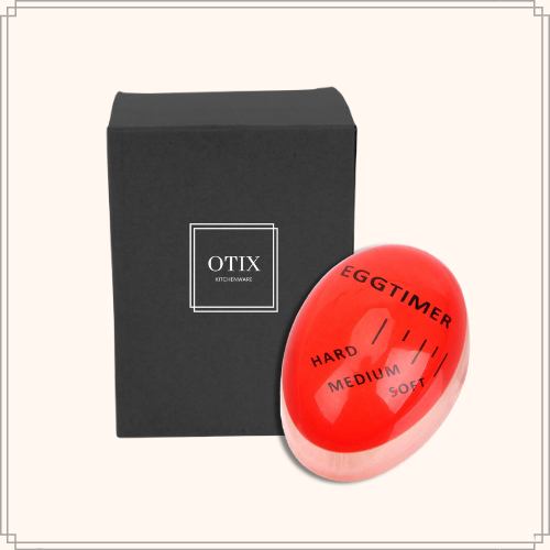 OTIX Eierwekker Set van 2 Egg timer Makkelijk eieren koken Rood 6x4...