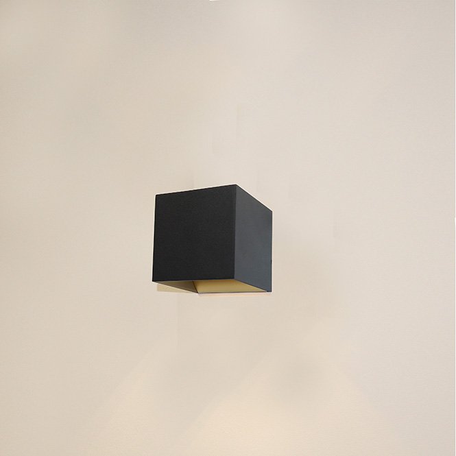 Artdelight Wandlamp Gymm Zwart Goud 10x10cm Excl. G9