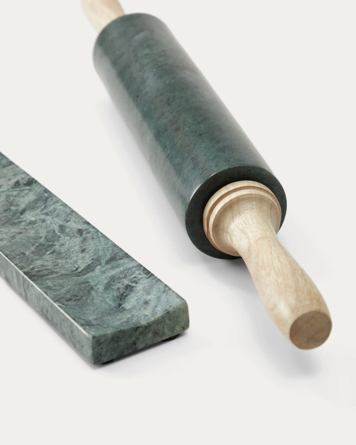 Kave Home - Vestrade keukenrol marmer groen en hout