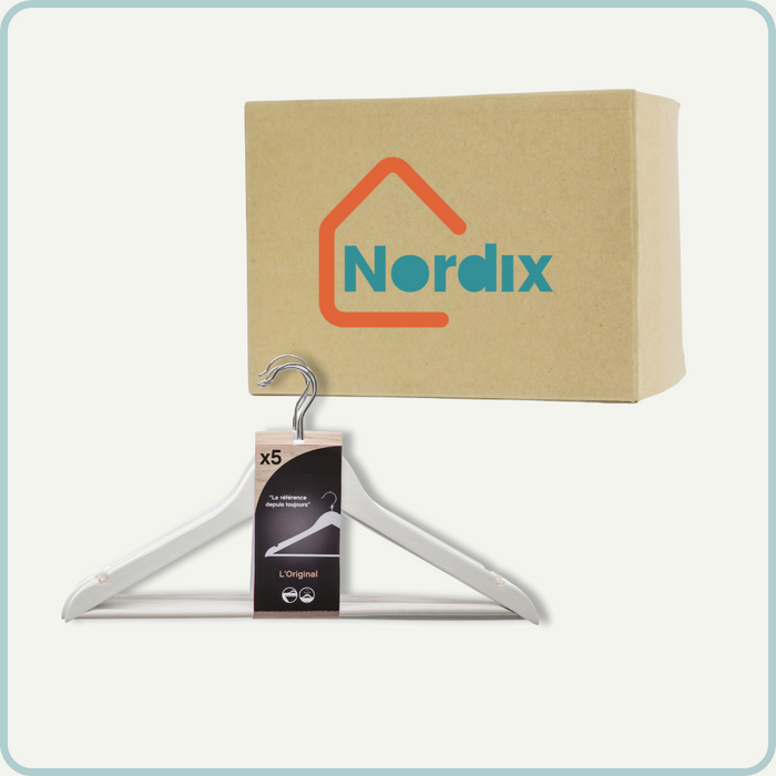 Nordix Kledinghangers Set 25 stuks Wit Hout Kleerhangers
