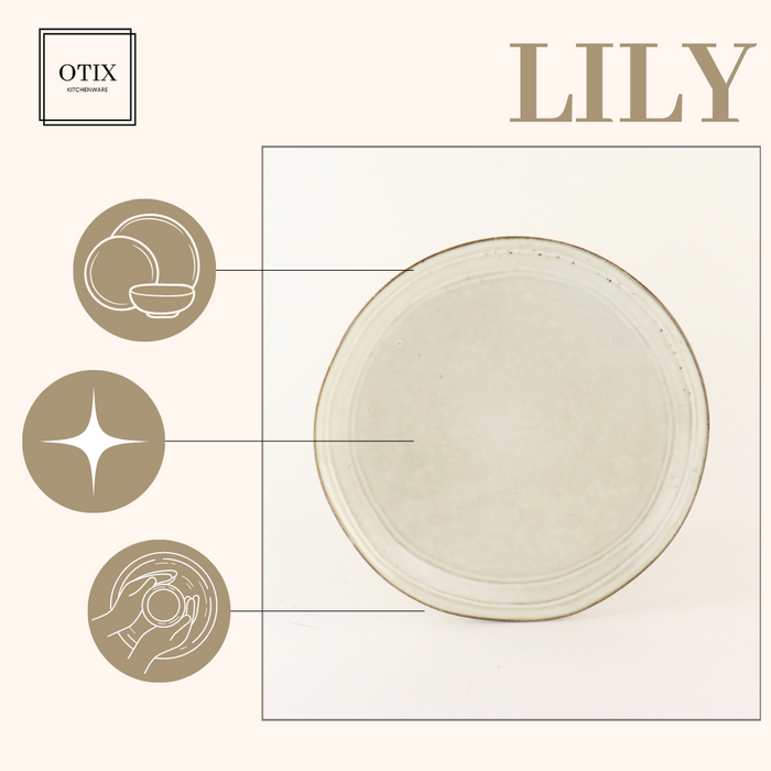 OTIX Ontbijtborden Bordenset 6 Persoons Beige Dessertborden 21cm Ke...