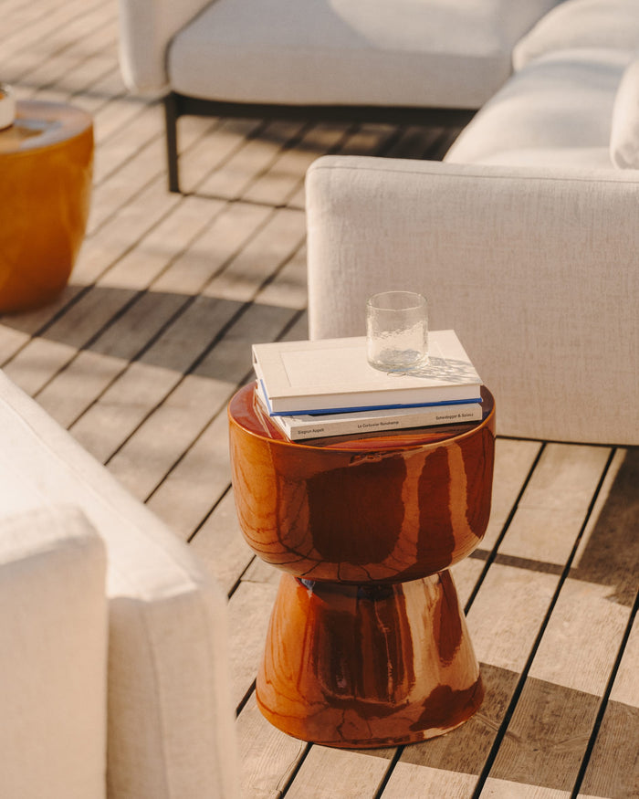 Kave Home - Sorells modulaire buitenfauteuil met beige bekleding en