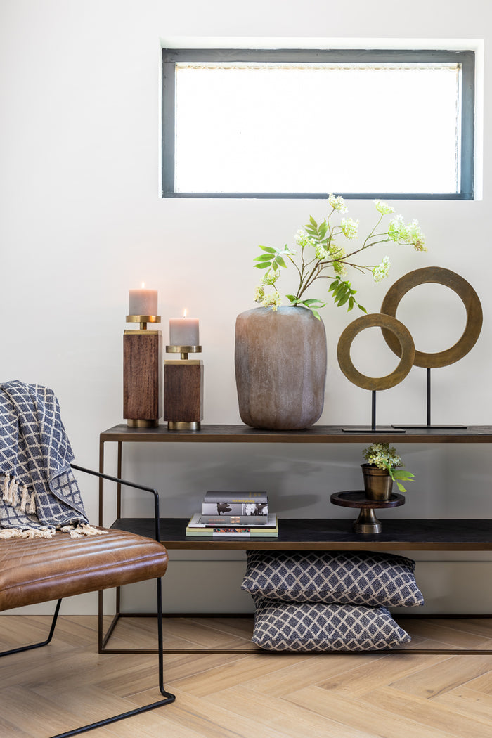 Light&living Side table 150x40x70 cm CHISA hout zwart-ant brons