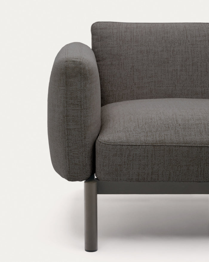Kave Home - Sorells modulaire 5-zits buitenbank met grijze bekleding