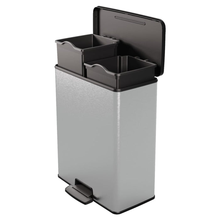 Curver Pedaalemmer Deco duo 26+26 L zilverkleurig