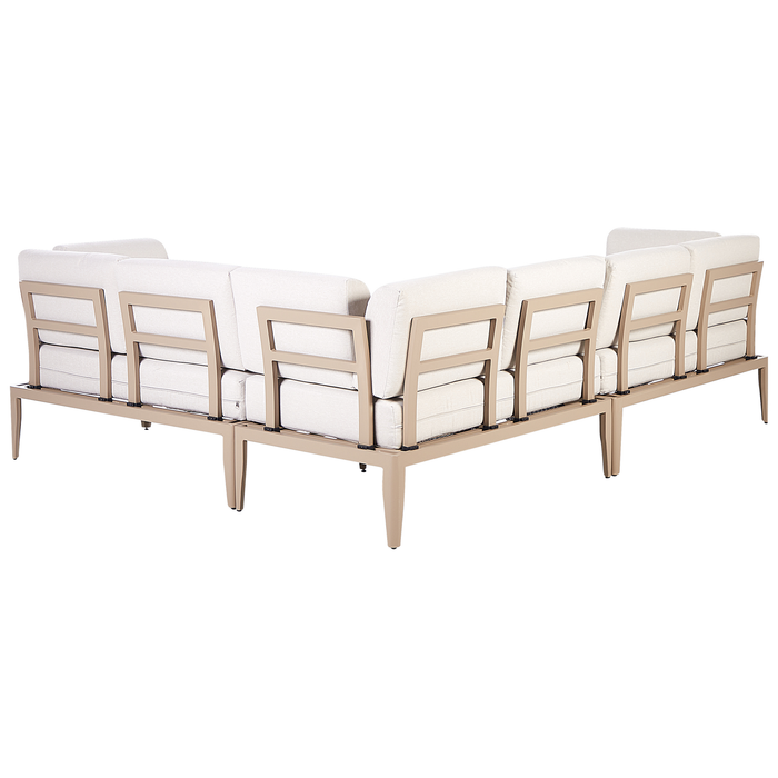 Beliani - RIMA III - Loungeset voor 6 - Lichtbeige - Aluminium