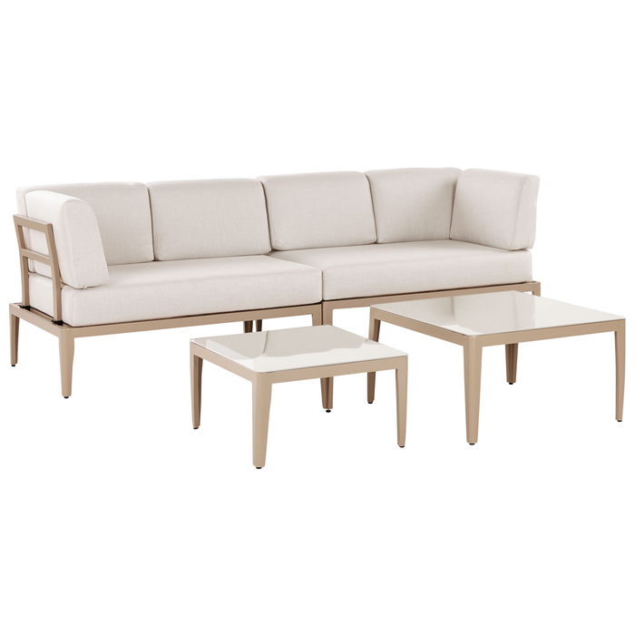 Beliani - RIMA III - Loungeset voor 6 - Lichtbeige - Aluminium