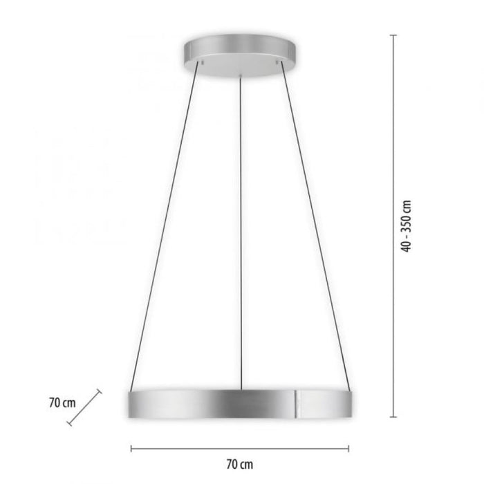 Neuhaus PURE® Hanglamp PURE®-E-CLIPSE e-Lift  Aluminium  Ø 70cm incl.