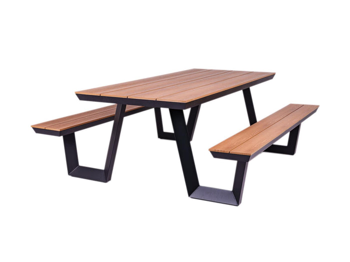 Aluminium picknicktafel Bermuda zwart