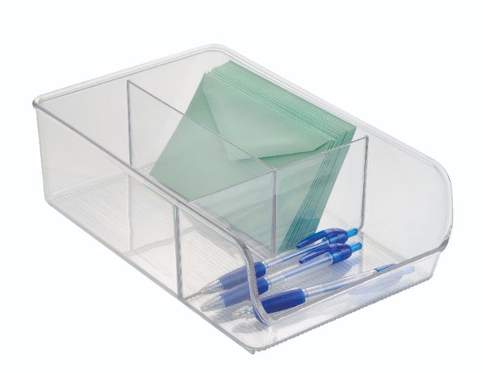 iDesign - Open Opbergbox met 3 Vakken, 17.8 x 27.9 x 8.9 cm, Kunststof