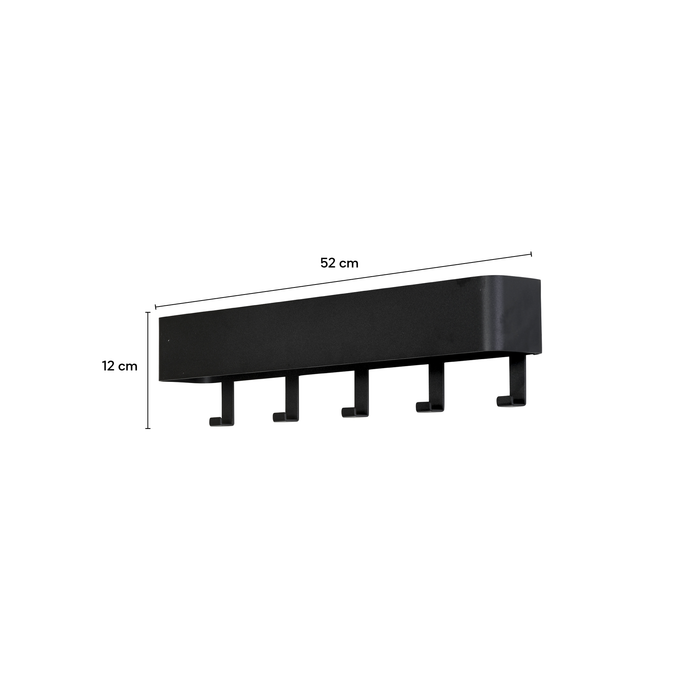 Spinder Design Dax Play 5 Wandkapstok H 12 cm - Zwart