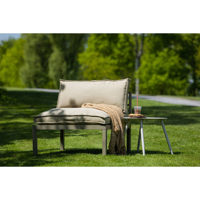WOOOD Zit-|Rugkussen Victor - Polyester - Zand - Set van 2