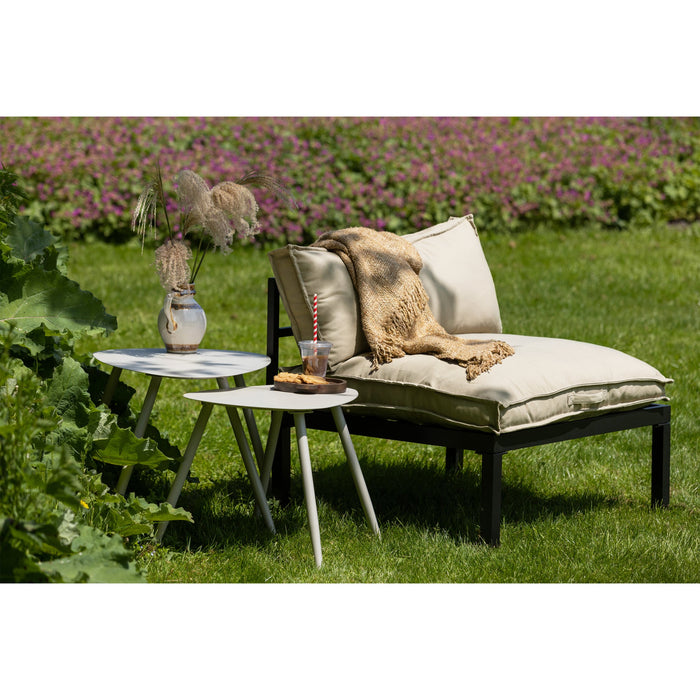 WOOOD Zit-|Rugkussen Victor - Polyester - Zand - Set van 2