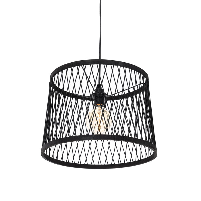 QAZQA Smart buiten hanglamp zwart rotan 3-lichts incl. 3 Wifi G95 -